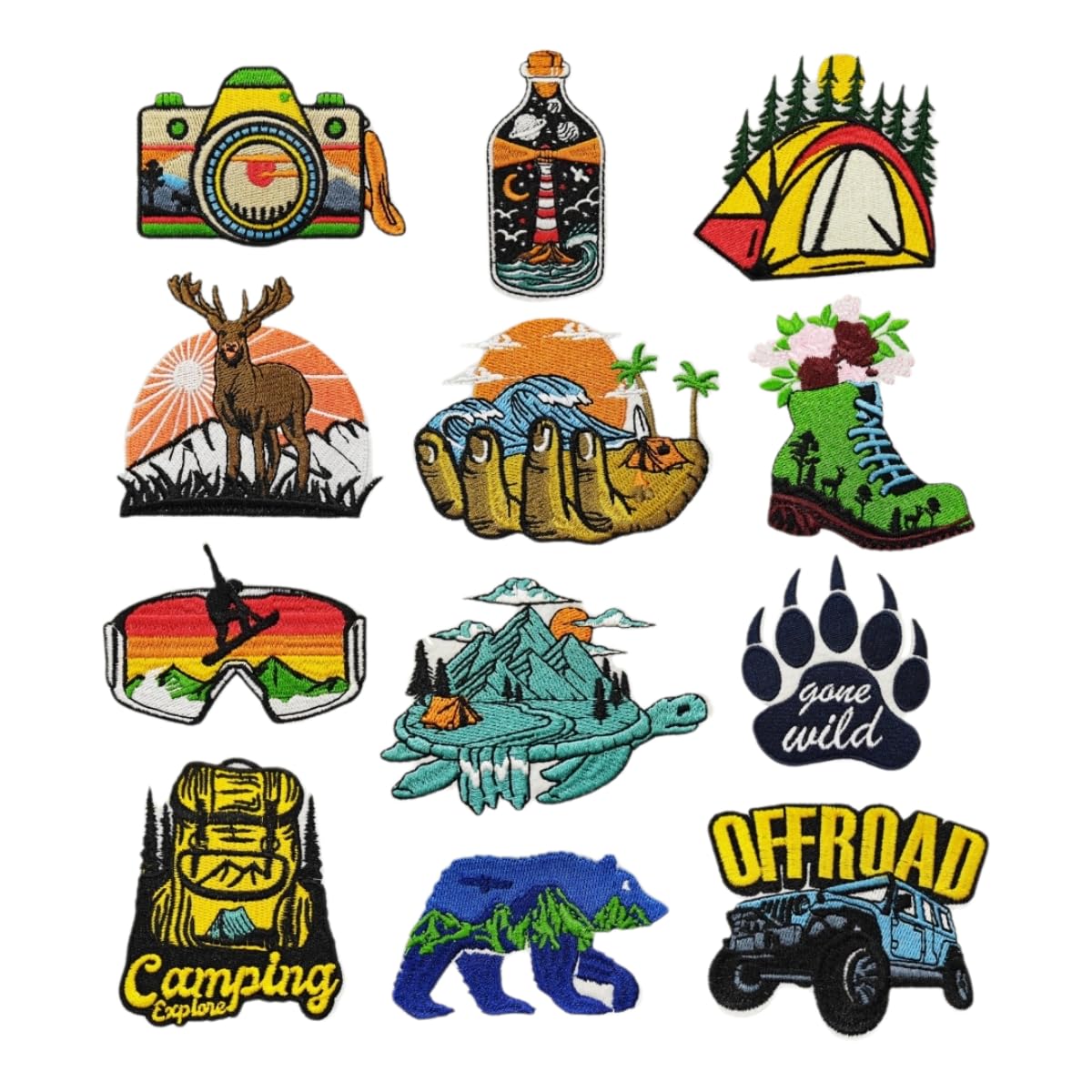 Amazon.co.jp: KAZARI日和 ワッペン 12枚セット アイロン アップリケ